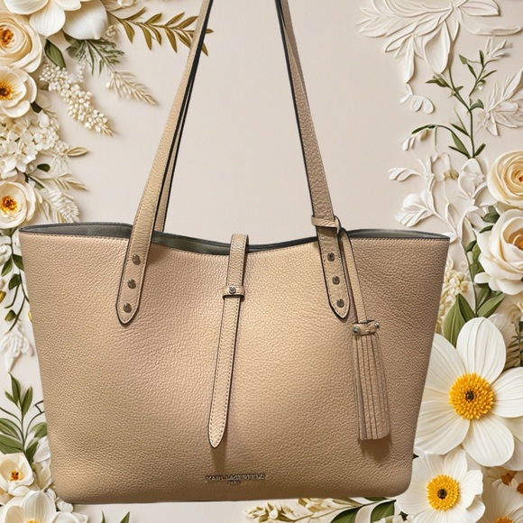 Karl Lagerfeld Handbags - Karl Lagerfeld Beige Toby Textured Tote